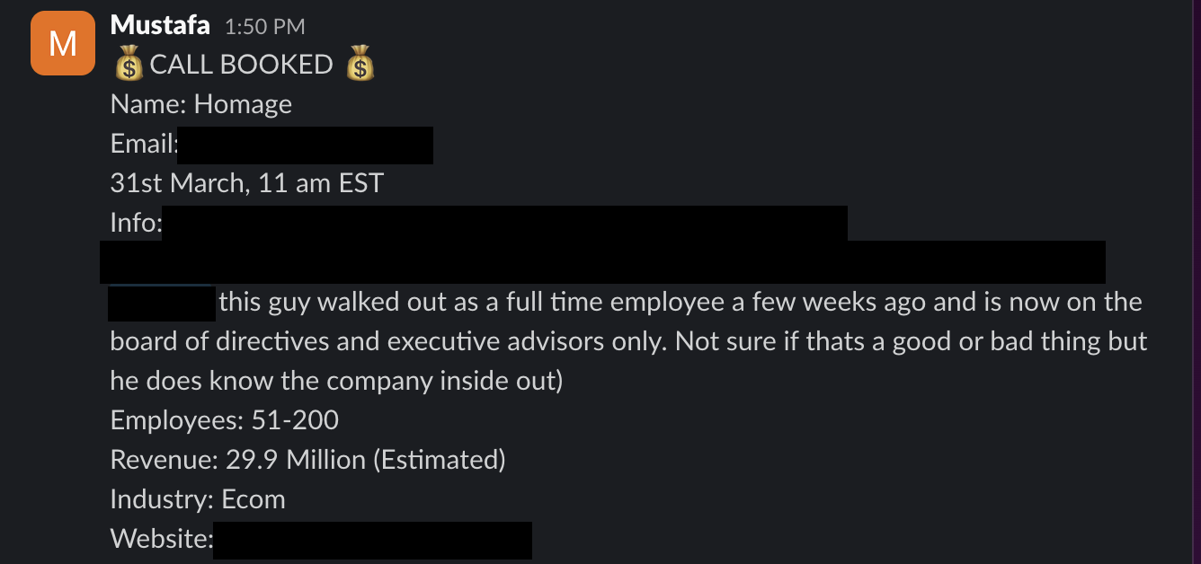Protected booked-call notification 21