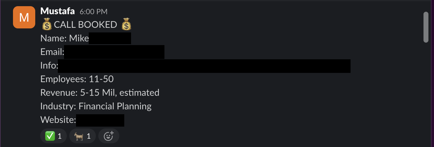 Protected booked-call notification 29
