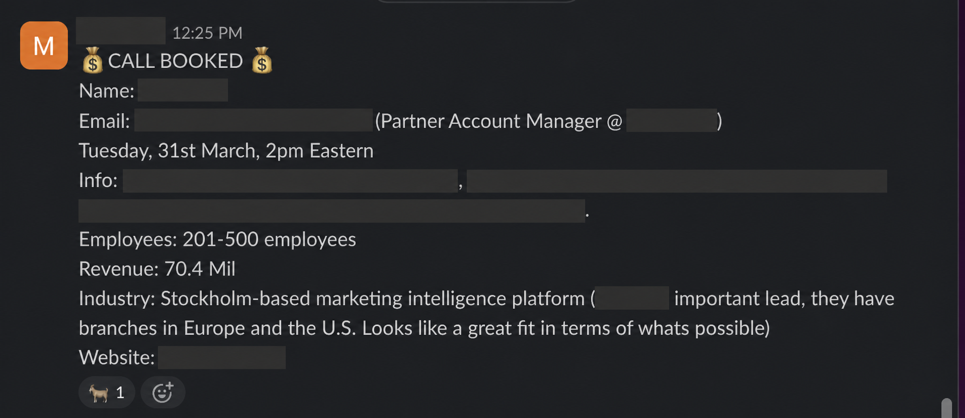 Protected booked-call notification 16