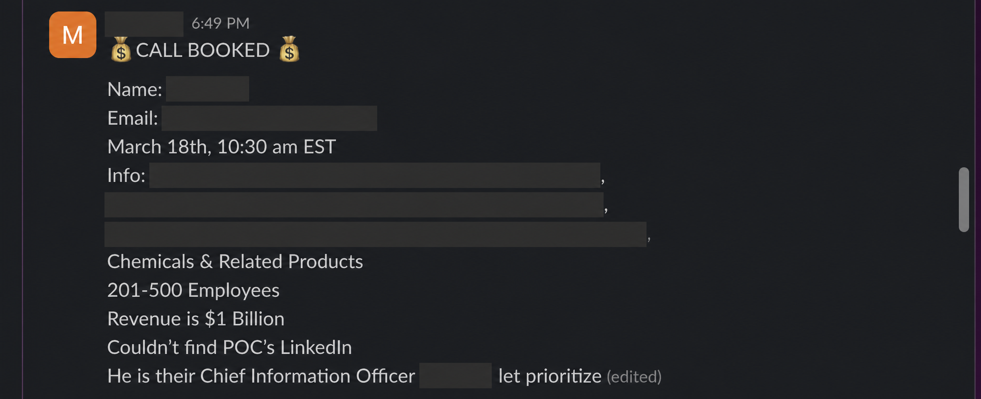 Protected booked-call notification 26