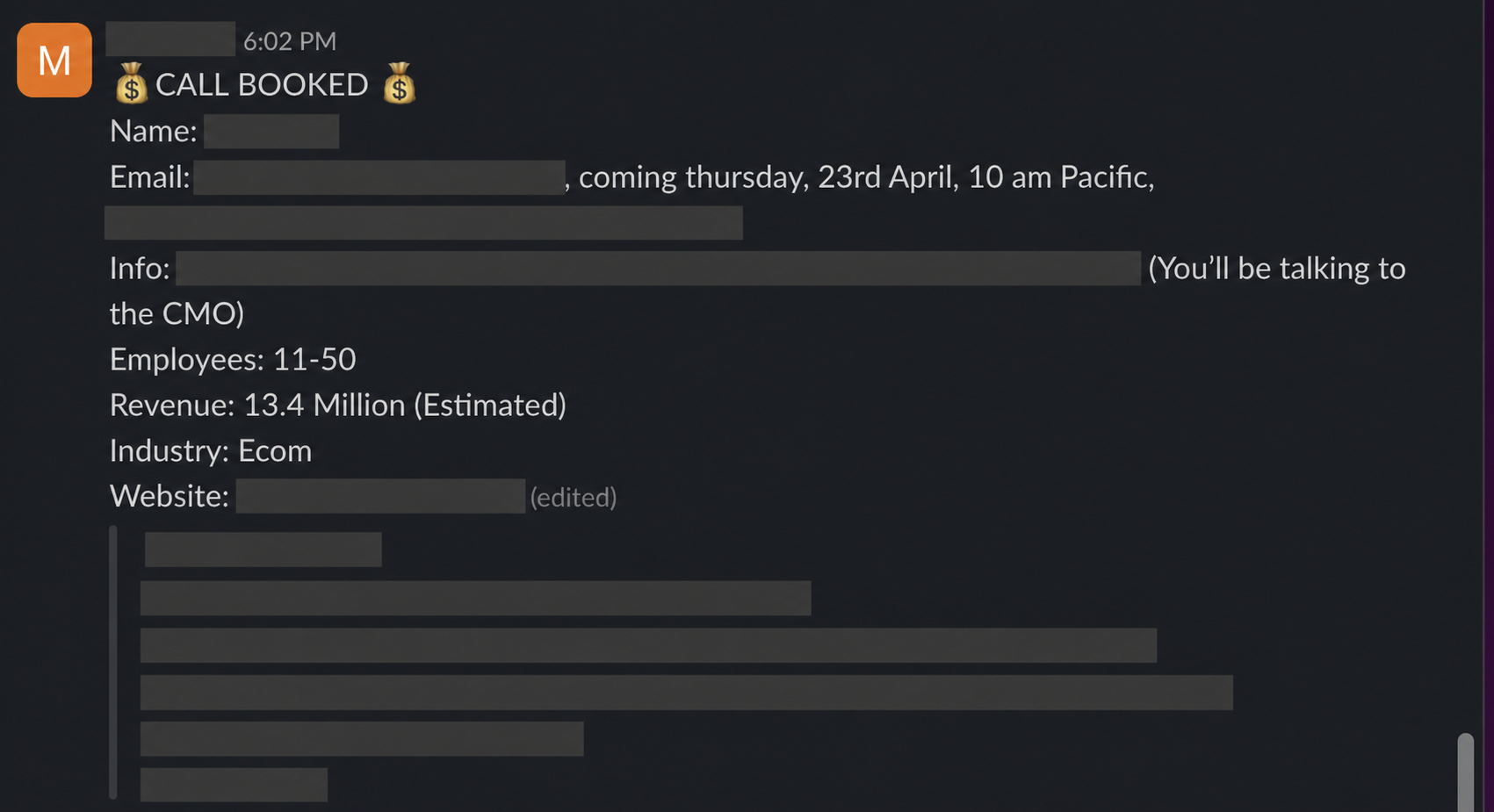 Protected booked-call notification 32